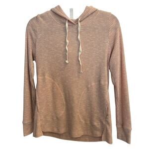 Postmark by Anthropologie Light Pink Thermal Hoodie Sweatshirt XS Extra Small